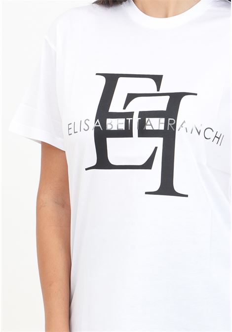 White short-sleeved women's t-shirt in jersey with maxi logo ELISABETTA FRANCHI | MA54N46E2392